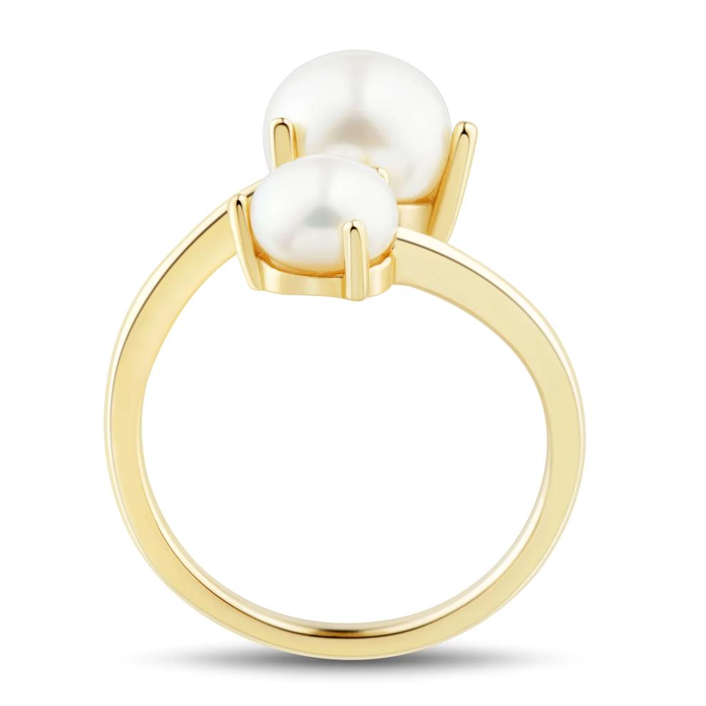 Button Freshwater Cultured Pearl Bypass Ring in 10K Yellow Gold – Image 2 of 3