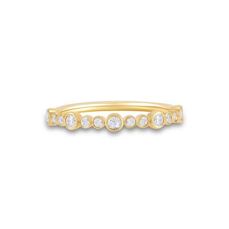 Bezel-Set Diamond Band in 10K Yellow Gold &#40;1/4 ct. tw.&#41; – Image 1 of 3