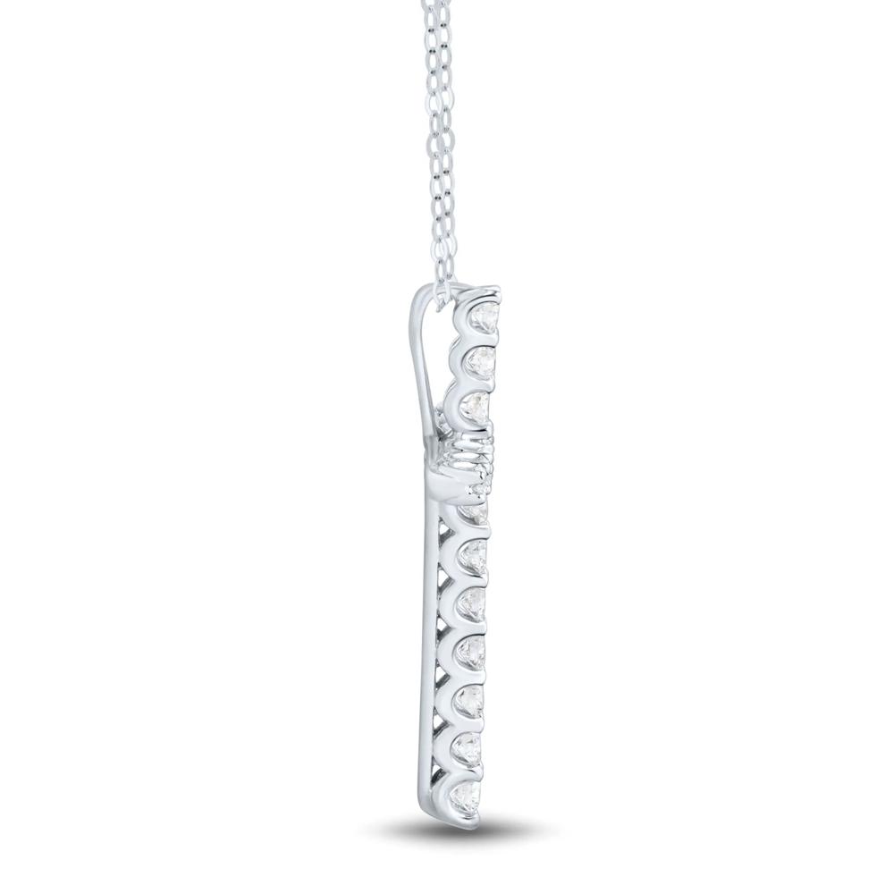 Lab Grown Diamond Cross Pendant in 14K White Gold (5/8 ct. tw.) – Image 2 of 3