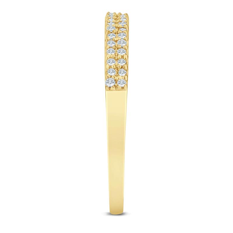 Double Row Diamond Stack Band in 10K Yellow Gold &#40;1/8 ct. tw.&#41; – Image 3 of 3