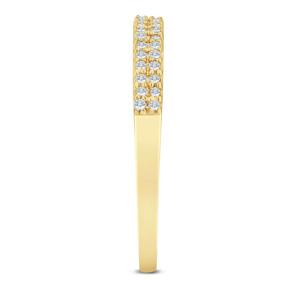 Double Row Diamond Stack Band in 10K Yellow Gold (1/8 ct. tw.) – Image 3 of 3