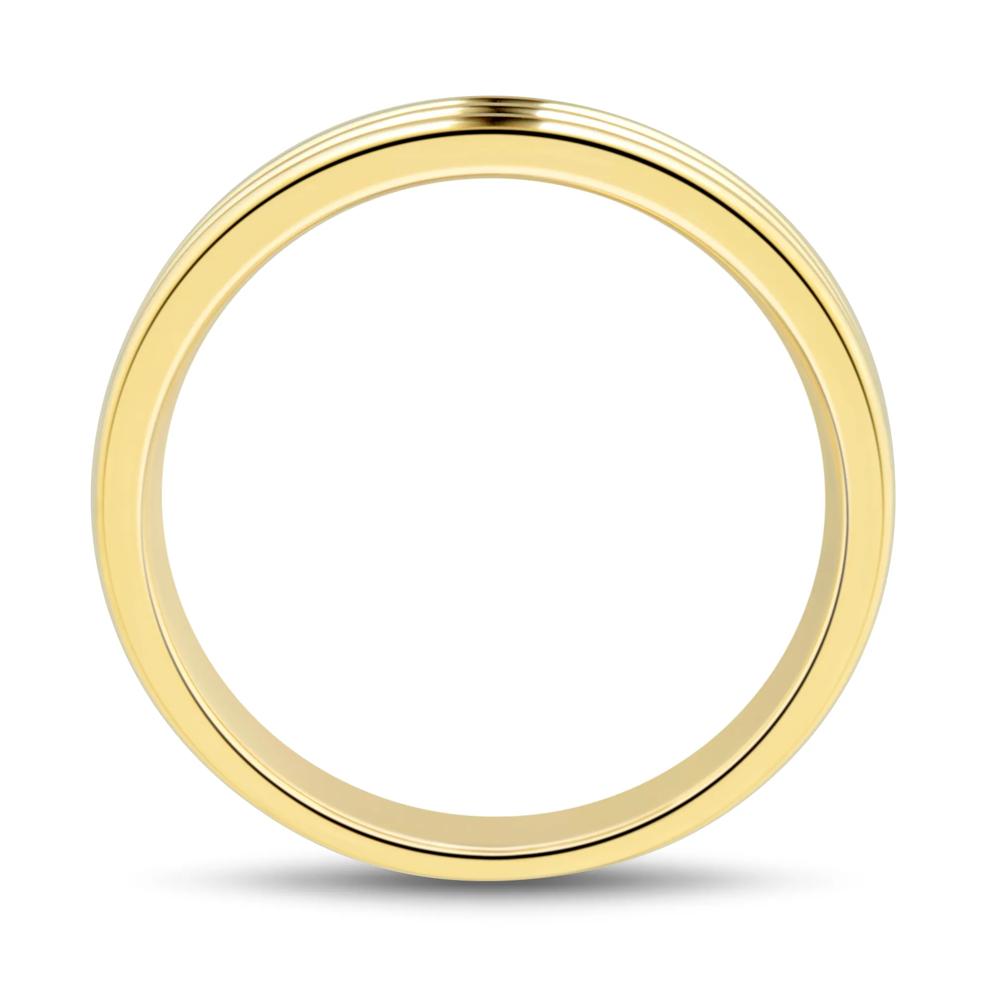 Polished Textured Wedding Band in 10K Yellow Gold, 4.2MM – Image 3 of 3