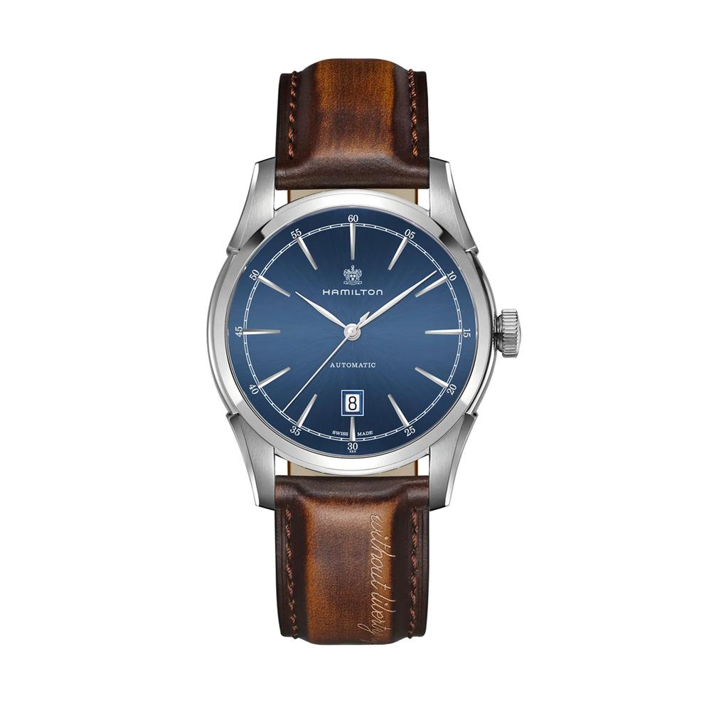 American Classic Spirit of Liberty Auto Watch with Brown Leather Strap – Image 1 of 1