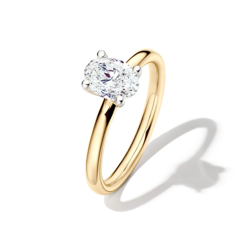 Diamond Oval Solitaire Engagement Ring in 14K Yellow Gold &#40;1 ct.&#41; – Image 4 of 5