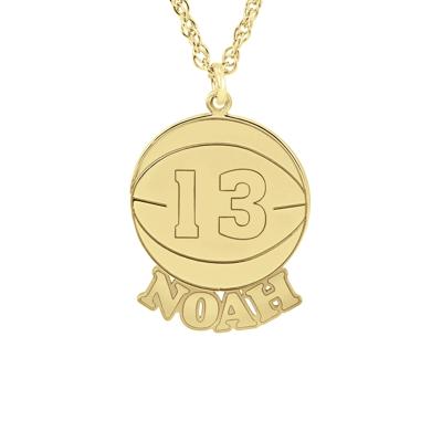 Personalized Nameplate Basketball Pendant