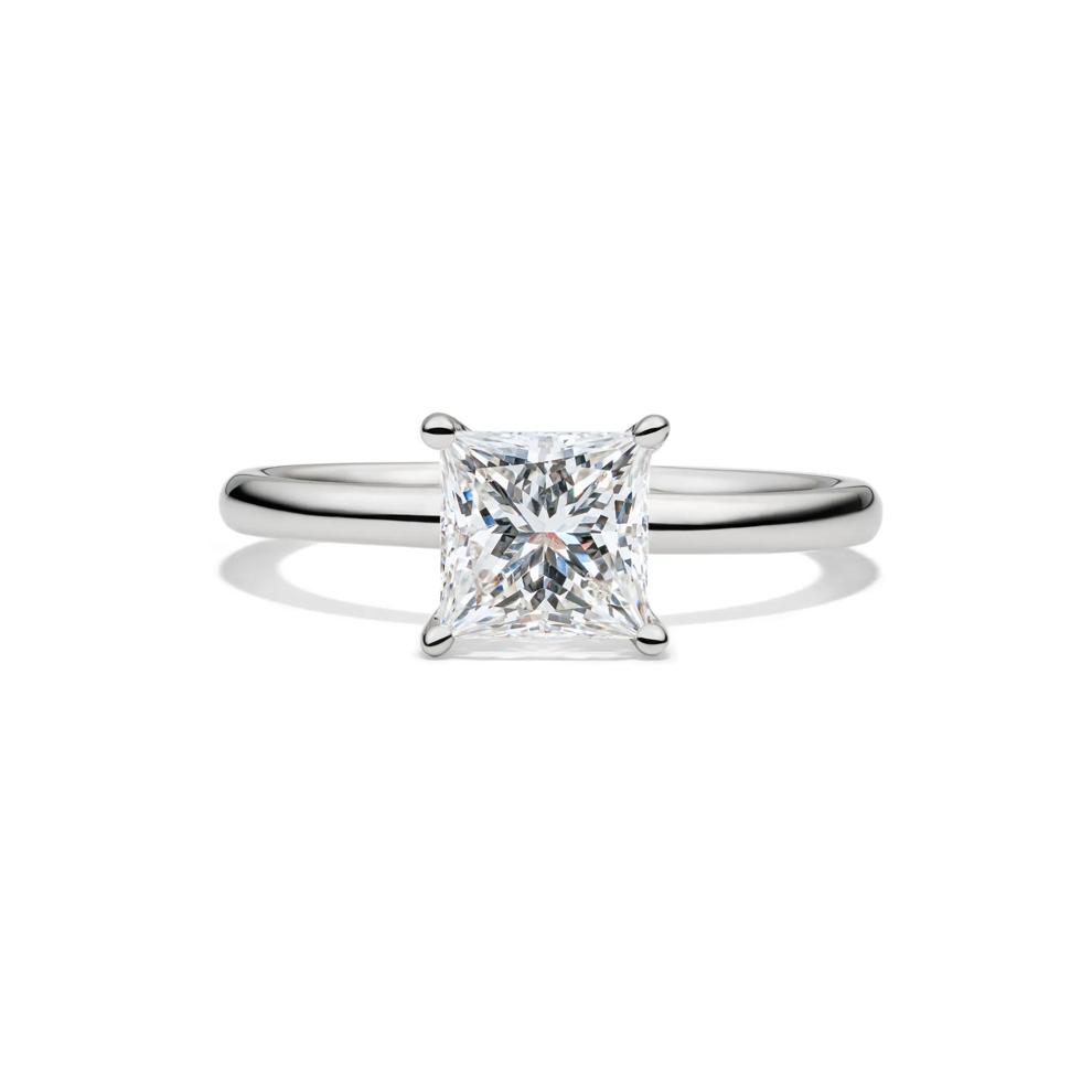Lab Grown Diamond Princess-cut Solitaire Engagement Ring in 14k White Gold (1 ct.) – Image 1 of 3