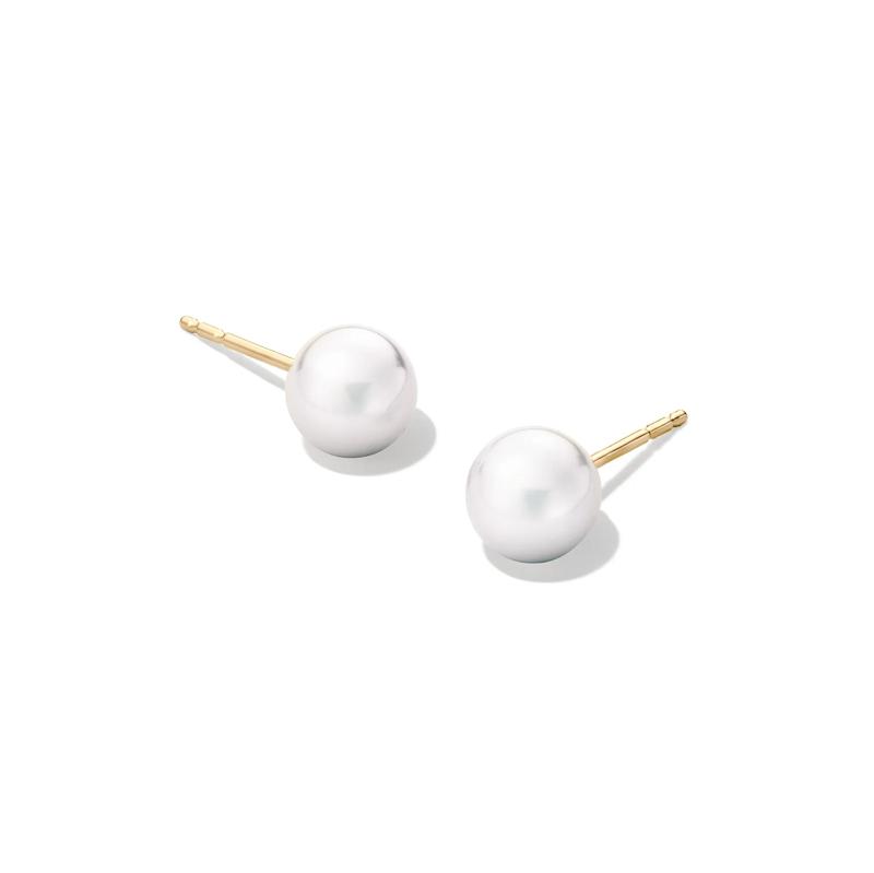 Freshwater Cultured Pearl Stud Earrings in 14K Yellow Gold, 5.5-6MM – Image 1 of 1