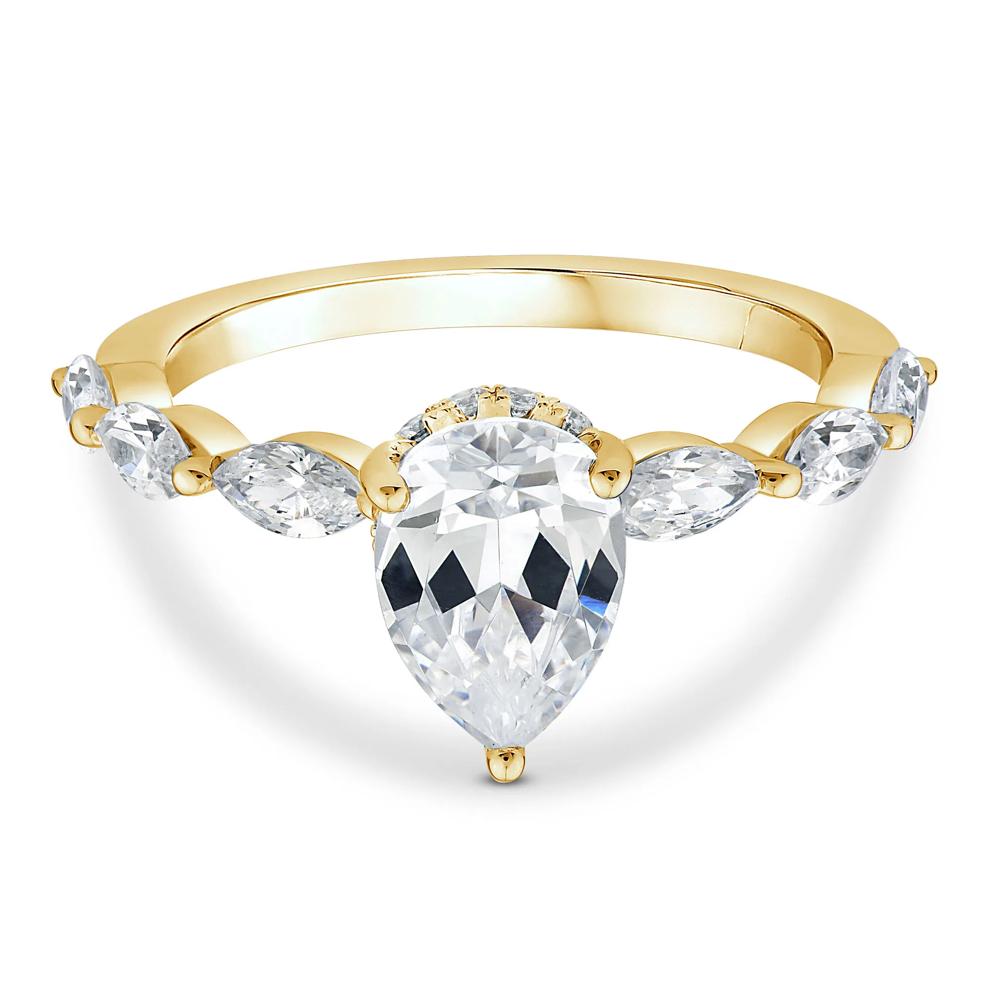 Lab Grown Diamond Pear-Shaped Engagement Ring in 14K Gold – Image 1 of 1