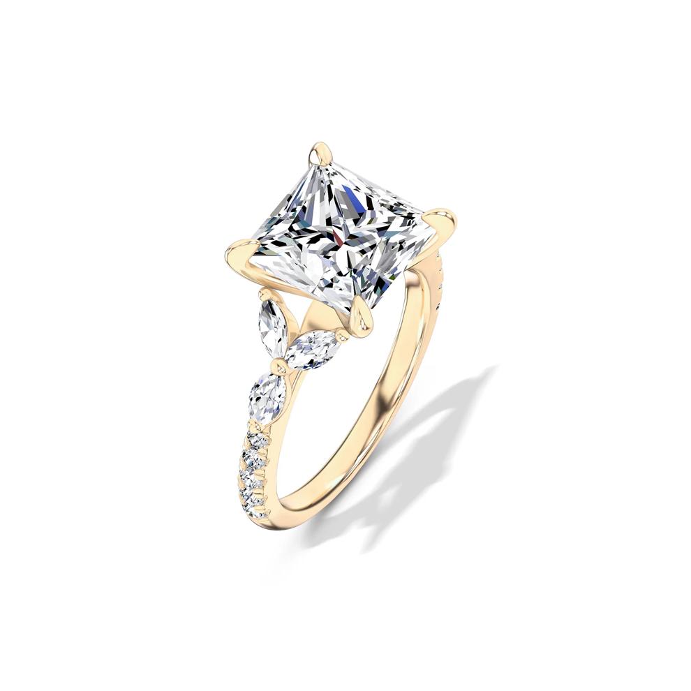 Lab Grown Diamond Princess-Cut Center Engagement Ring in 14K Yellow Gold (4 1/2 ct. tw.) – Image 4 of 4