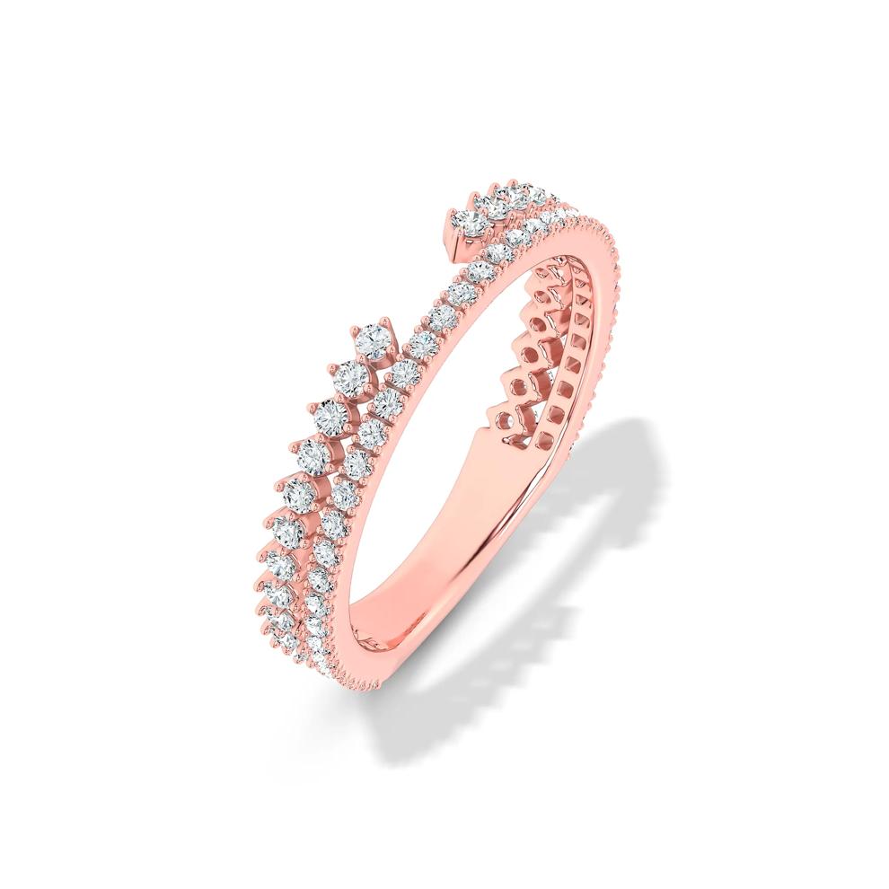 Lab Grown Diamond Double Row Split Open Band in 14K Rose Gold (1/2 ct. tw.) – Image 4 of 4