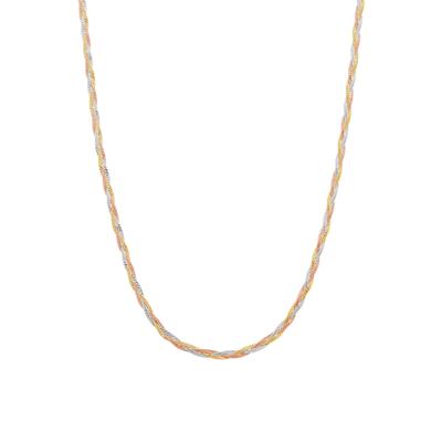 Herringbone Chain in 10K Yellow, White and Rose Gold, 18"