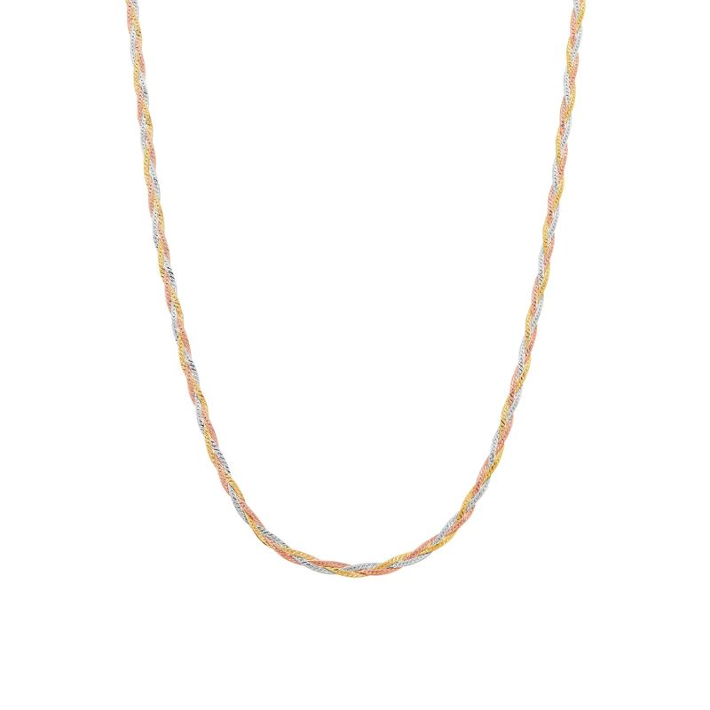 Herringbone Chain in 10K Yellow, White and Rose Gold, 18&quot; – Image 1 of 3