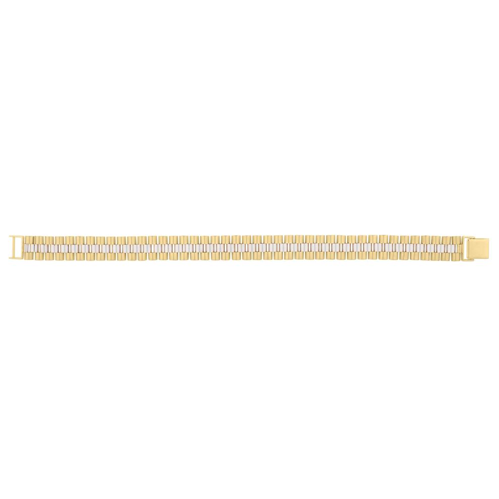 Men&rsquo;s Panther Link Bracelet in 14K Yellow Gold &amp; 14K White Gold, 12.25MM, 8.5&rdquo;  – Image 2 of 2