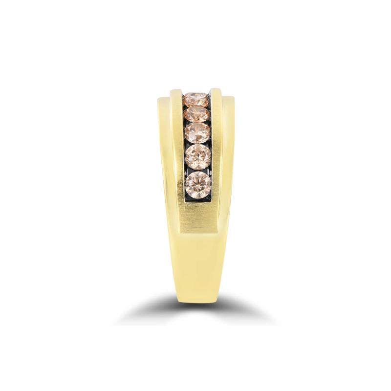 Men&rsquo;s Champagne Diamond Band in 10K Yellow Gold – Image 3 of 3