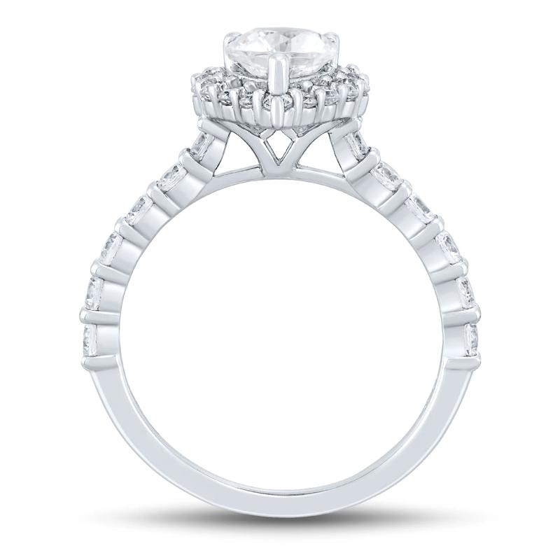 Pear-Shaped Lab Grown Diamond Engagement Ring in 14K White Gold &#40;2 1/4 ct. tw.&#41; – Image 2 of 3