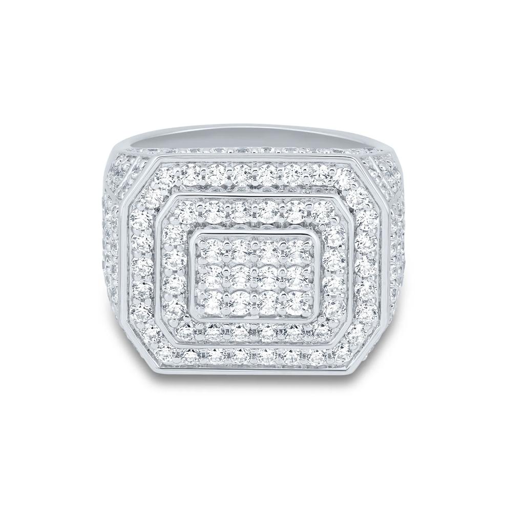 Lab Grown Diamond Men&rsquo;s Wedding Band in 10K White Gold (3 ct. tw.) – Image 1 of 3