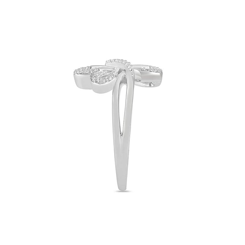 Diamond Dragonfly Ring in Sterling Silver (1/8 ct. tw.) – Image 3 of 4