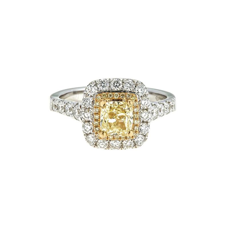 1 3/4 ct. tw. Yellow &amp; White Diamond Ring in 18K White &amp; Yellow Gold – Image 1 of 3