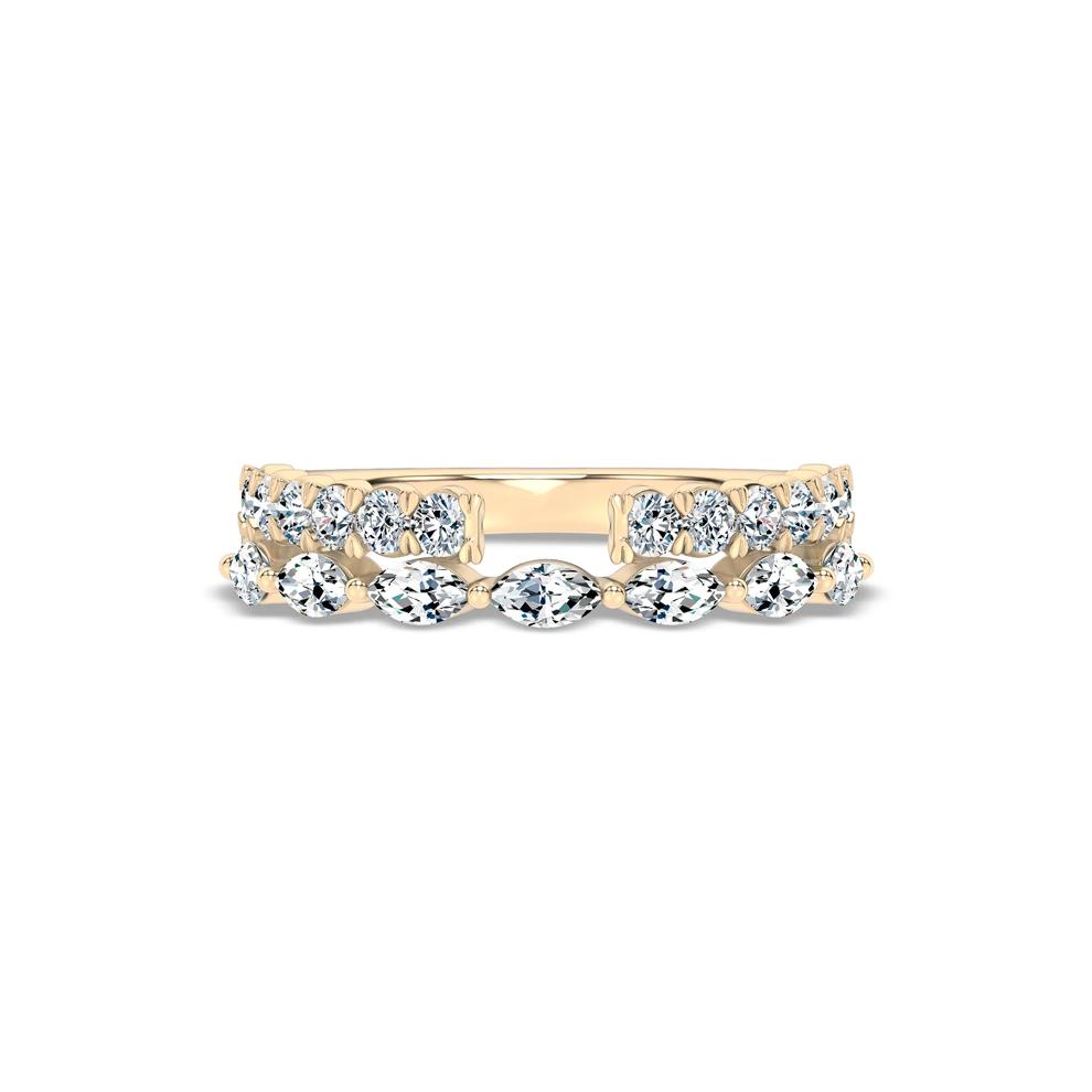Lab Grown Diamond Open Double Row Band in 14K Yellow Gold (3/4 ct. tw.) – Image 1 of 4