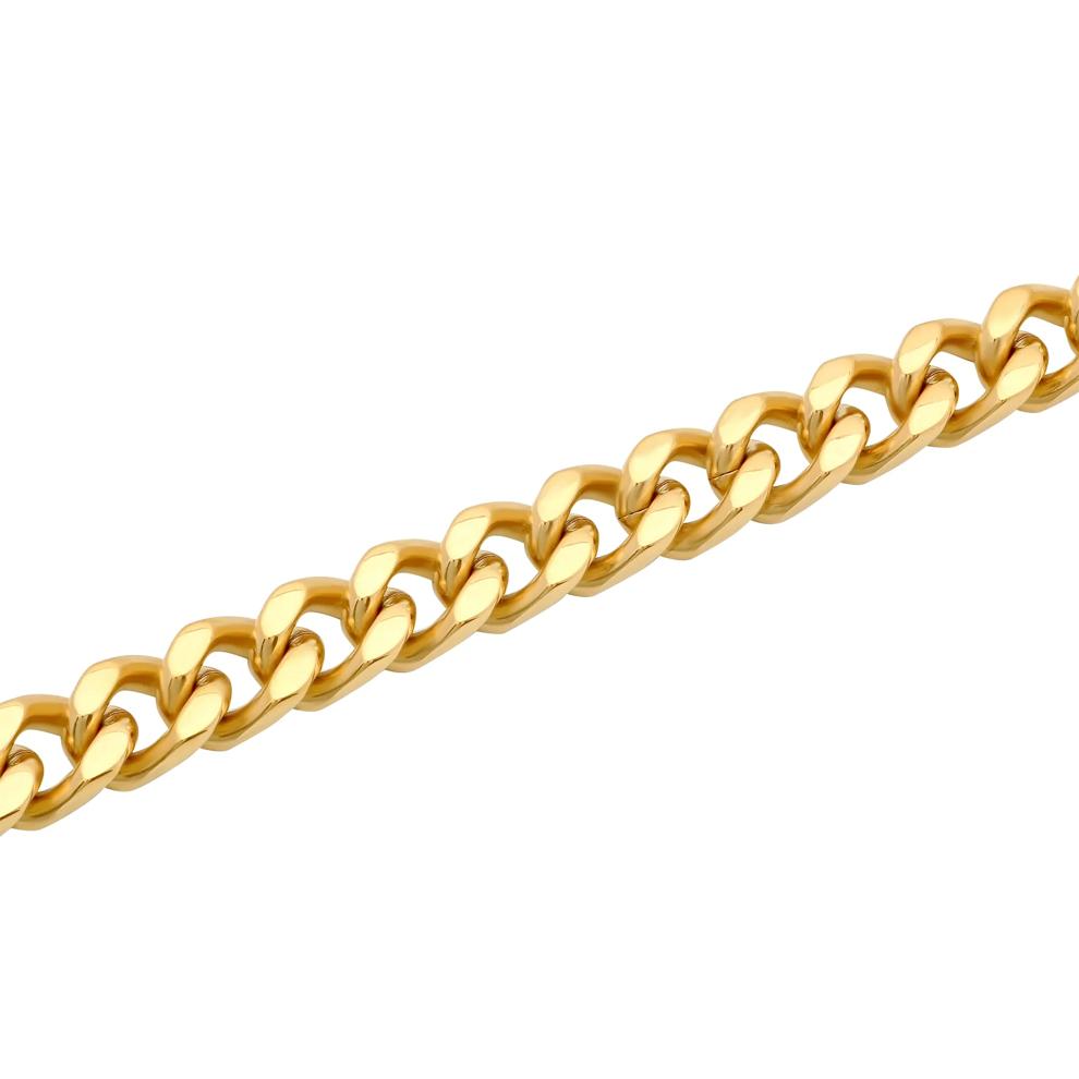 Curb Bracelet in Yellow Ion-Plated Stainless Steel, 7.5MM, 8.5" – Image 2 of 3