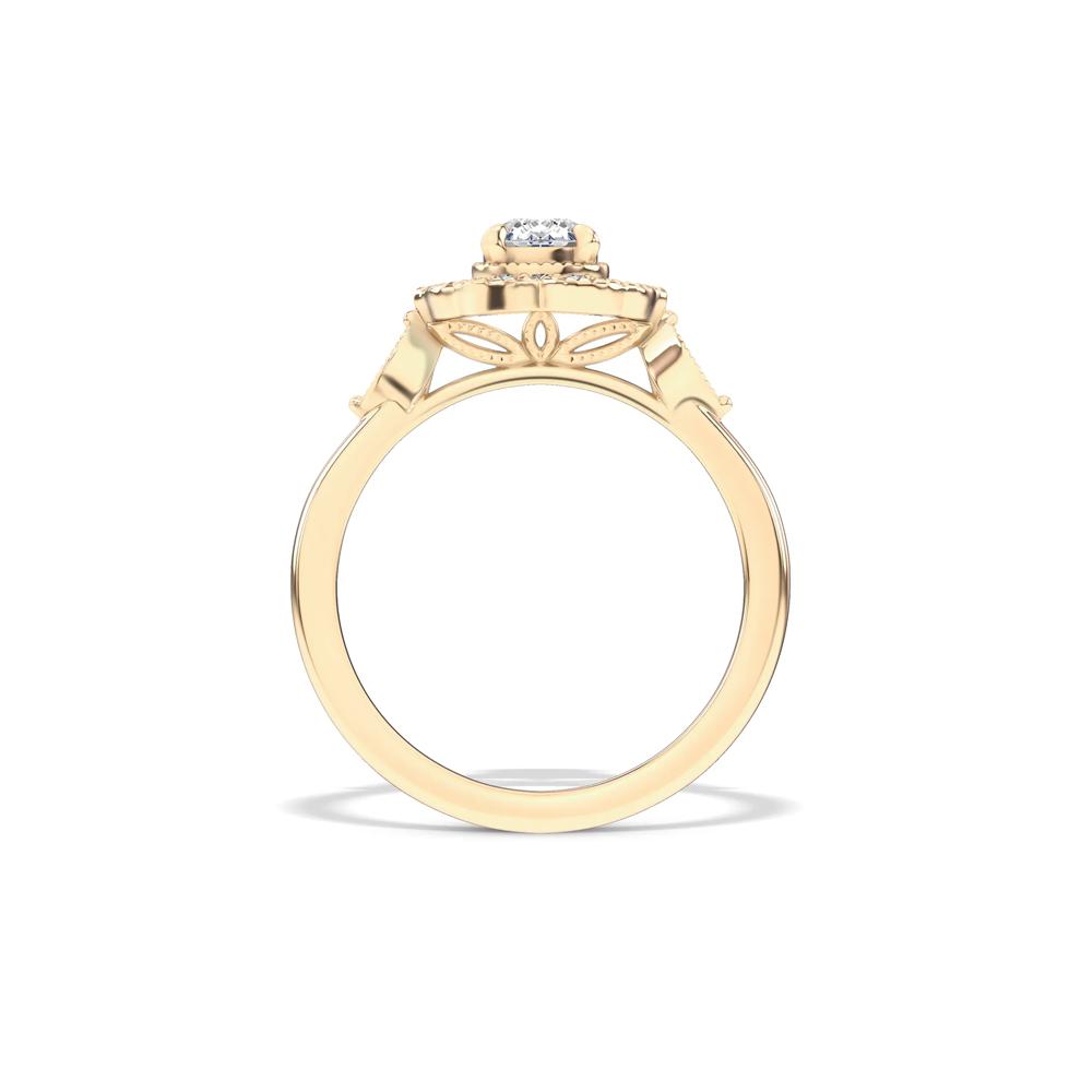 Diamond Pear-Shaped Halo Engagement Ring in 14K Yellow Gold (3/4 ct. tw.) – Image 2 of 4