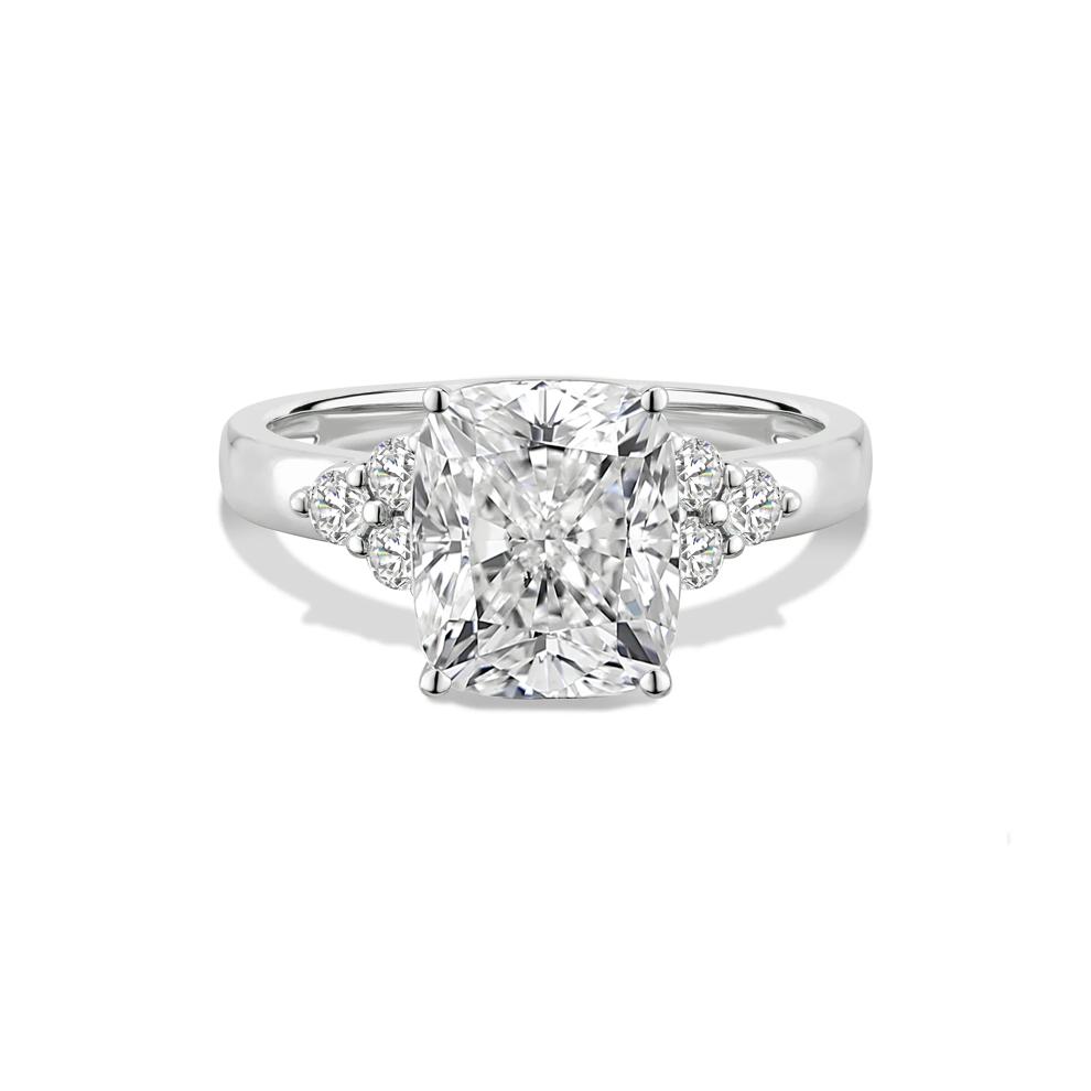 Lab Grown Diamond Elongated Cushion Center Engagement Ring in 14K White Gold (3 3/8 ct. tw.) – Image 1 of 4