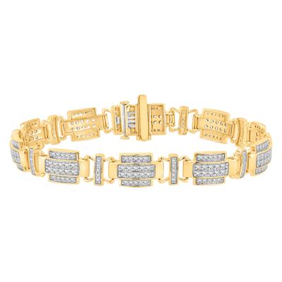 Men's Diamond Link Bracelet in 10K Yellow Gold, 8" (3 ct. tw.)