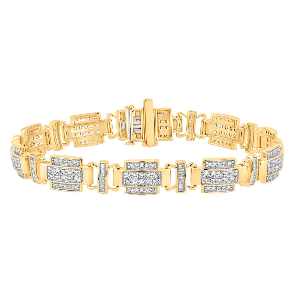 Men's Diamond Link Bracelet in 10K Yellow Gold, 8" (3 ct. tw.) – Image 1 of 2