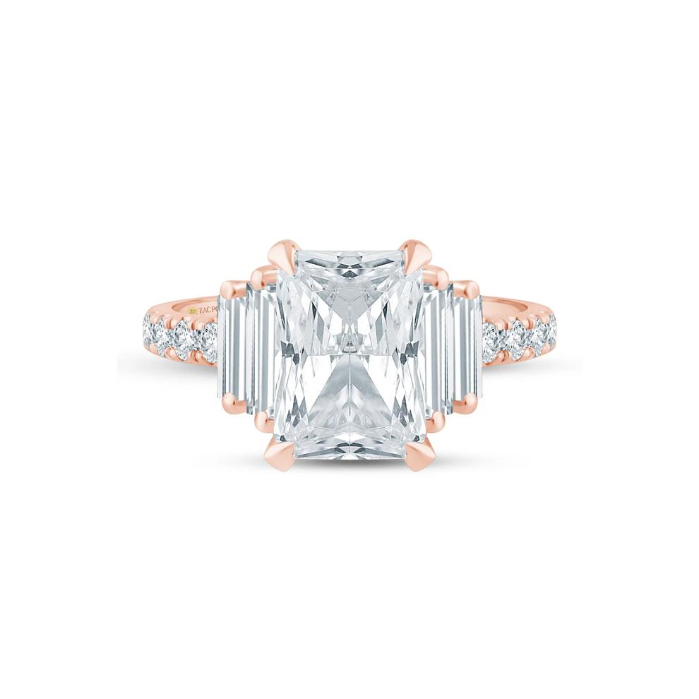 Josette Lab Grown Diamond Radiant-Cut Bridal Set in 14K Rose &amp; Yellow Gold (4 ct. tw.) – Image 1 of 3