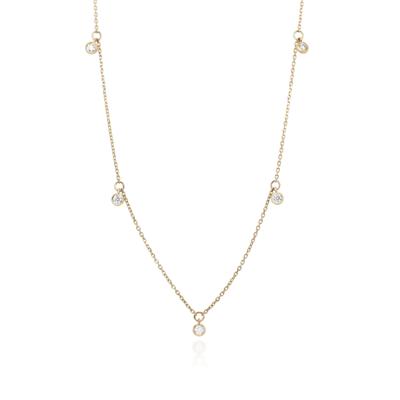 Diamond Bezel Dangle Necklace in 10K Yellow Gold (1/4 ct. tw.)
