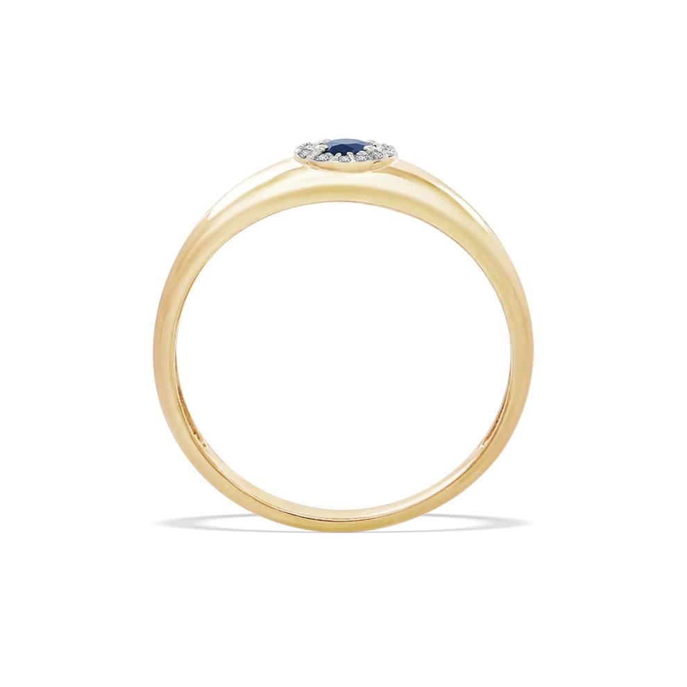 Blue Sapphire Center &amp; Diamond Accent Ring in 10K Yellow Gold – Image 3 of 4