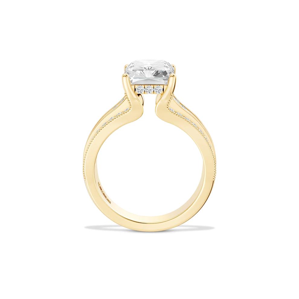 Lab Grown Diamond Radiant-Cut Center Engagement Ring in 14K Yellow Gold (3 3/4 ct. tw.) – Image 2 of 5