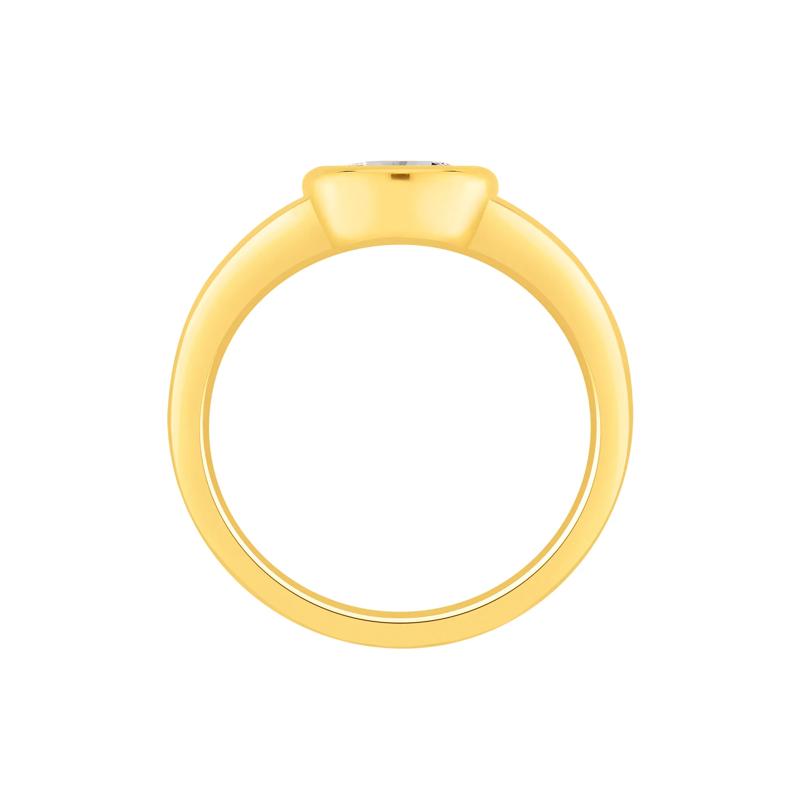 Lab Grown Diamond East-West Oval Ring in 14K Yellow Gold &#40;1/2 ct. tw.&#41; – Image 2 of 4