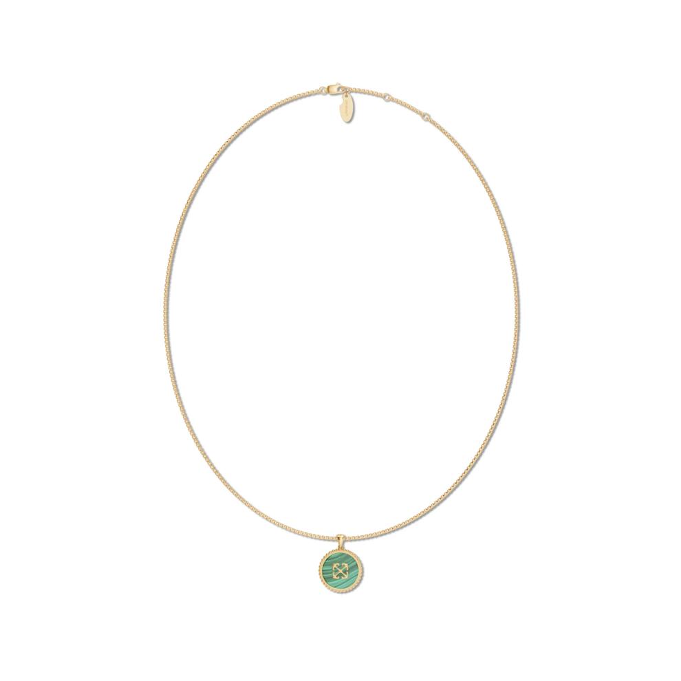 Men's Malachite Arrow Design Disc Pendant Necklace in 18K Gold Vermeil – Image 3 of 4