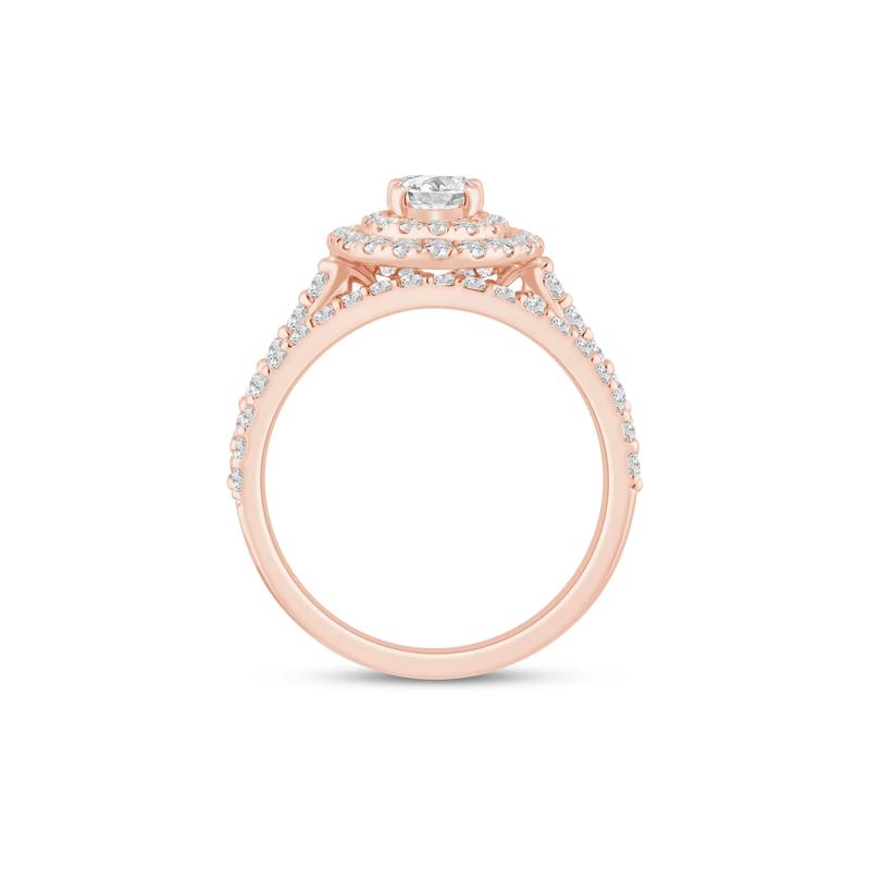  Lab Grown Diamond Double Halo Engagement Ring in 14K Rose Gold &#40;1 1/2 ct. tw.&#41;  – Image 2 of 3