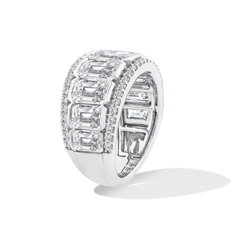 Lab Grown Diamond Emerald-Cut Center Anniversary Band in 14K White Gold (7 ct. tw.) – Image 3 of 4