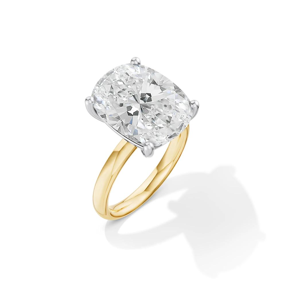Lab Grown Diamond Elongated Cushion-Cut Engagement Ring in 14K Yellow and White Gold (7 ct. tw.) – Image 4 of 4