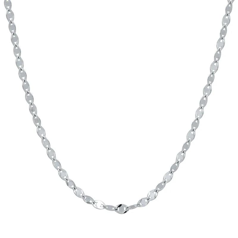 Flat Link Chain in 14K White Gold, 18&quot; – Image 1 of 3