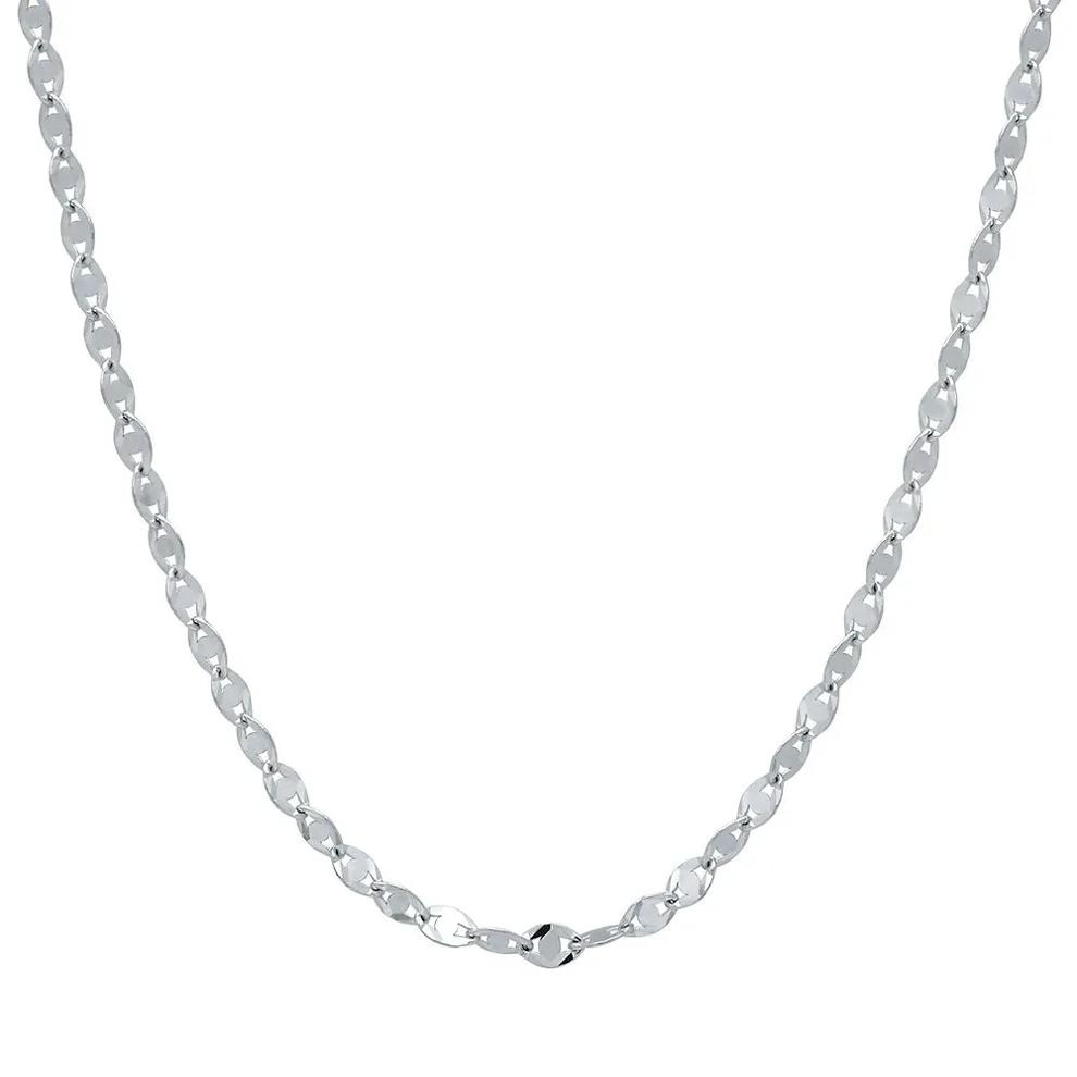 Flat Link Chain in 14K White Gold, 18" – Image 1 of 3