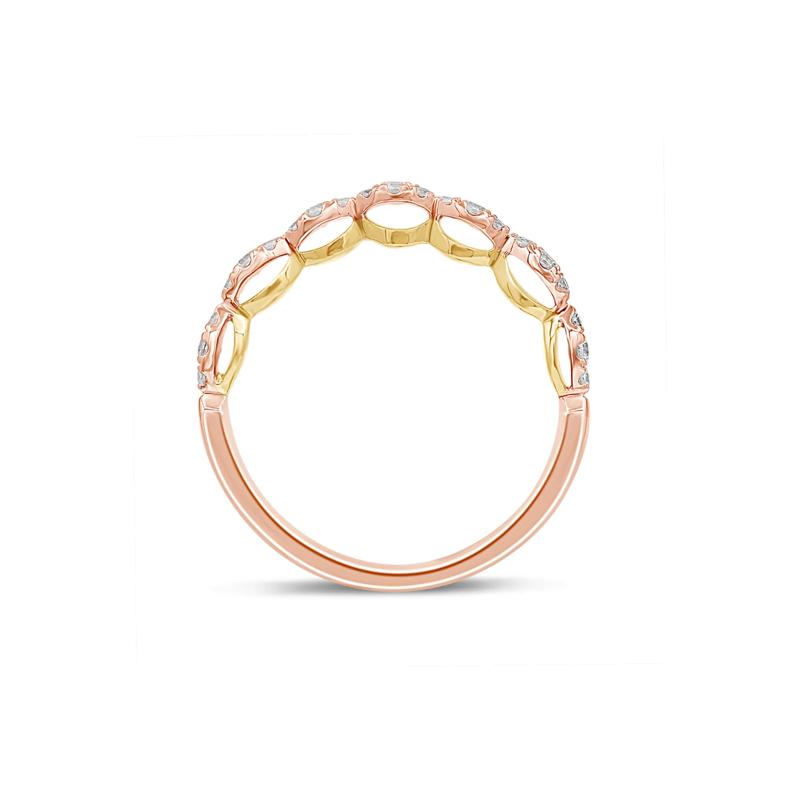 Diamond Scalloped Wedding Band in 14K Rose Gold (1/3 ct. tw.) – Image 2 of 3