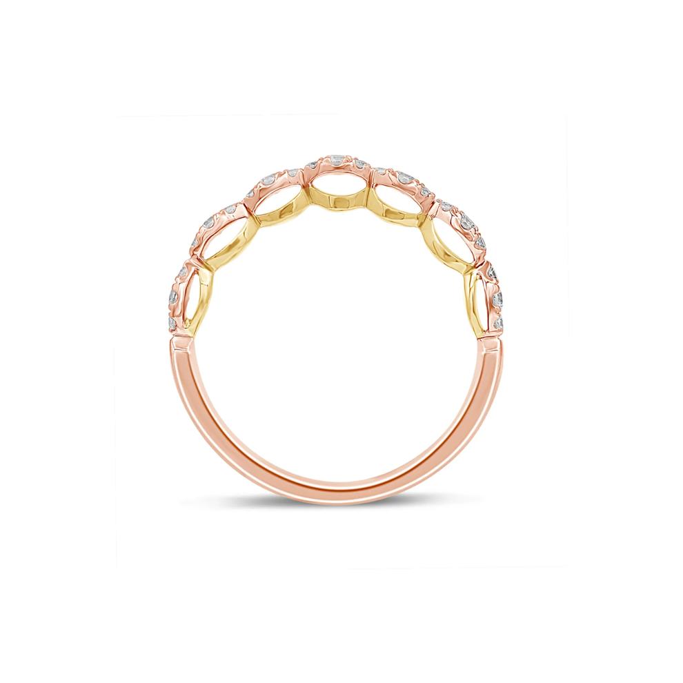 Diamond Scalloped Wedding Band in 14K Rose Gold (1/3 ct. tw.) – Image 2 of 3