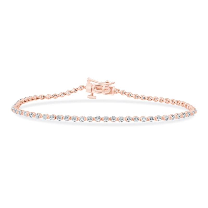 Lab Grown Diamond Tennis Bracelet in 14K Rose Gold (2 ct. tw.) – Image 1 of 1