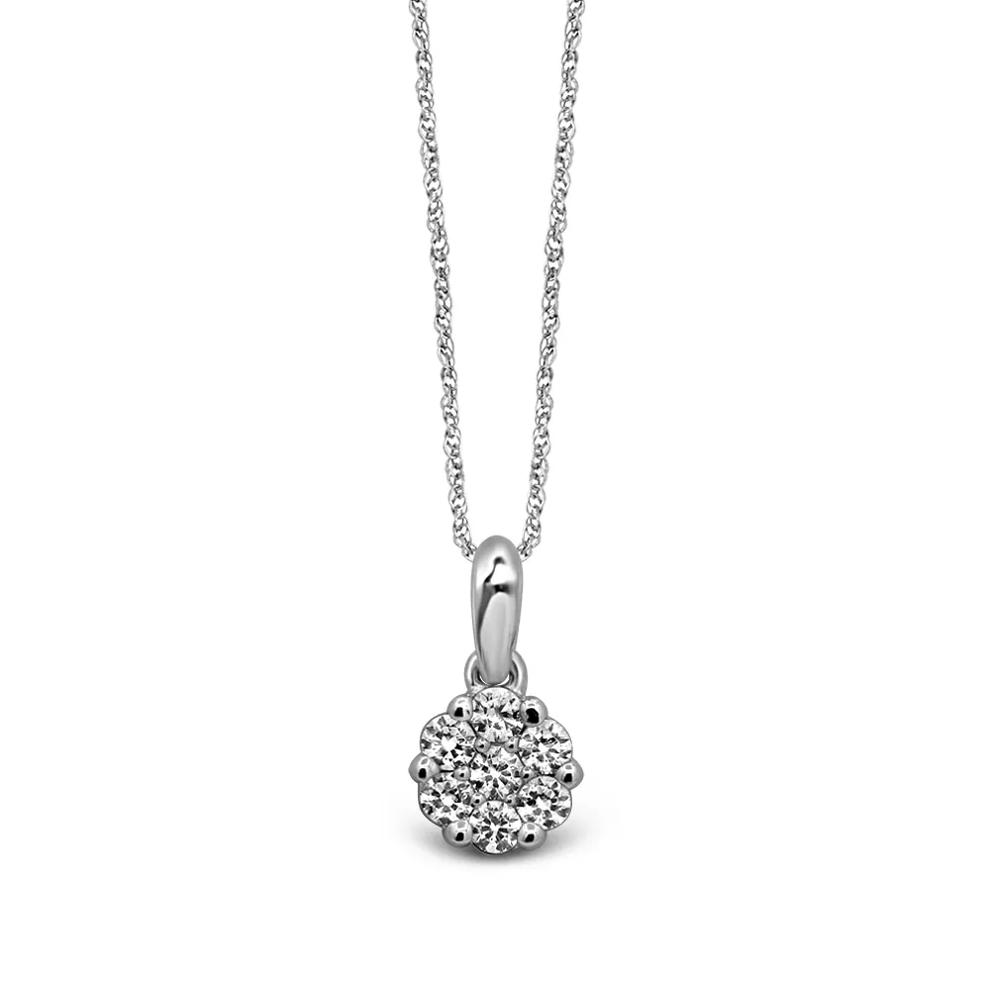 1/4 ct. tw. Diamond Flower Pendant in 10K White Gold – Image 1 of 2