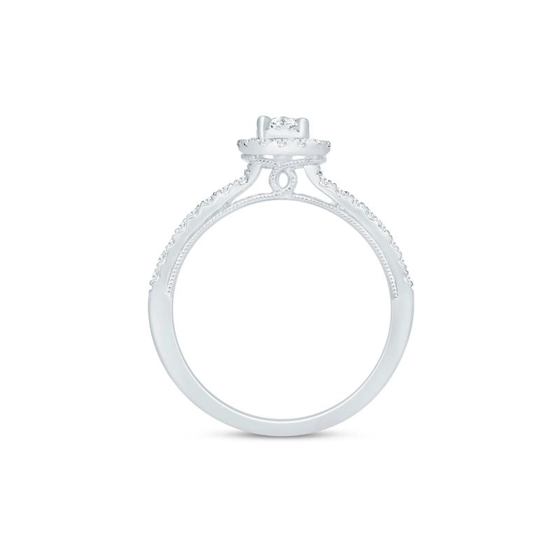 Diamond Pear Halo Engagement Ring in 10K White Gold &#40;3/4 ct. tw.&#41; – Image 2 of 3