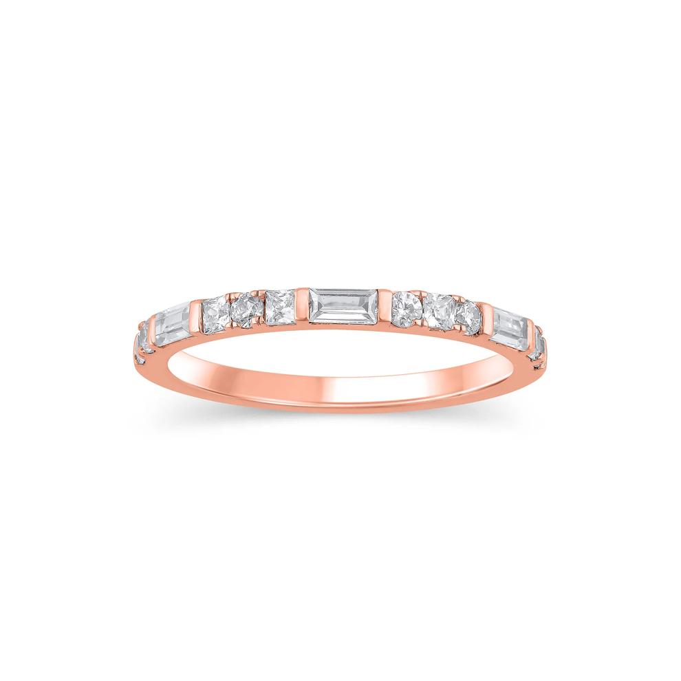 Lab Grown Diamond Mixed Shape Anniversary Band in 10K Rose Gold (1/2 ct. tw.) – Image 1 of 3