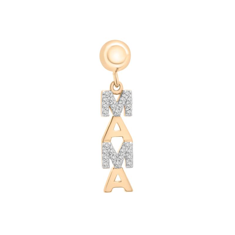 Diamond Accent Mama Bead Charm in Vermeil – Image 1 of 3