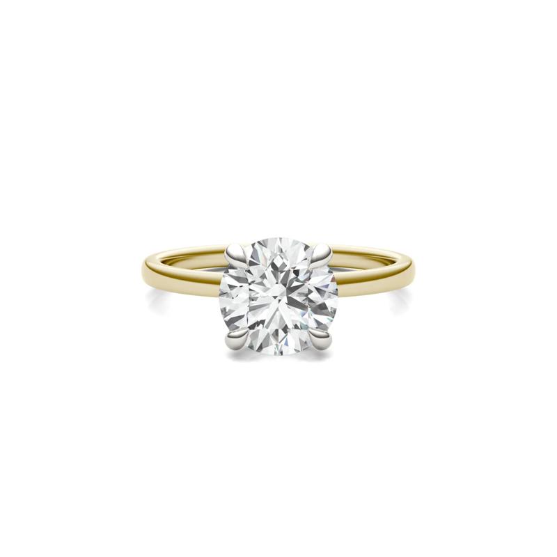 Lab-Created Moissanite Solitaire in 14K Yellow &amp; White Gold – Image 1 of 4