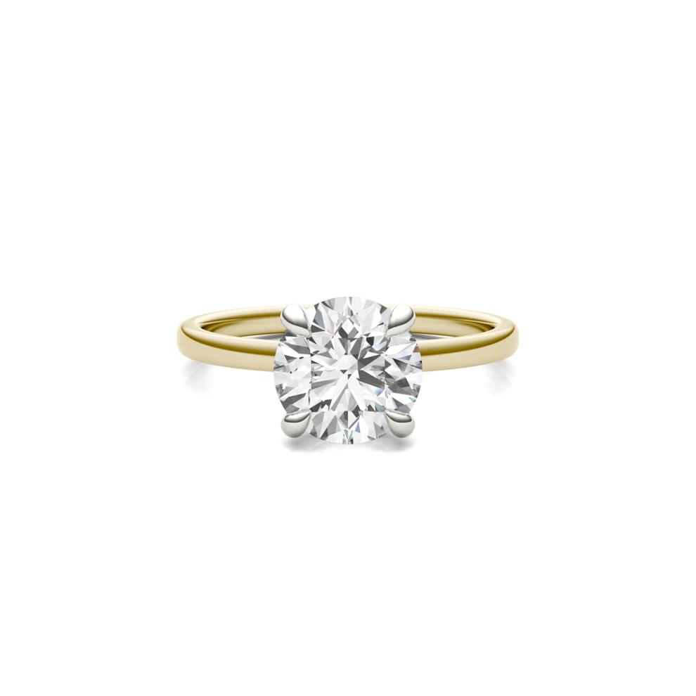 Lab-Created Moissanite Solitaire in 14K Yellow &amp; White Gold – Image 1 of 4