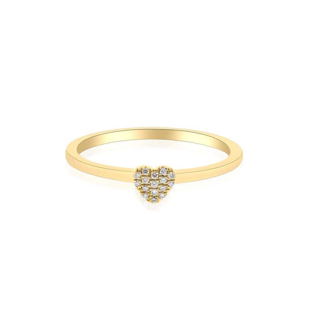 Diamond Accent Heart Ring in 10K Yellow Gold – Image 1 of 3
