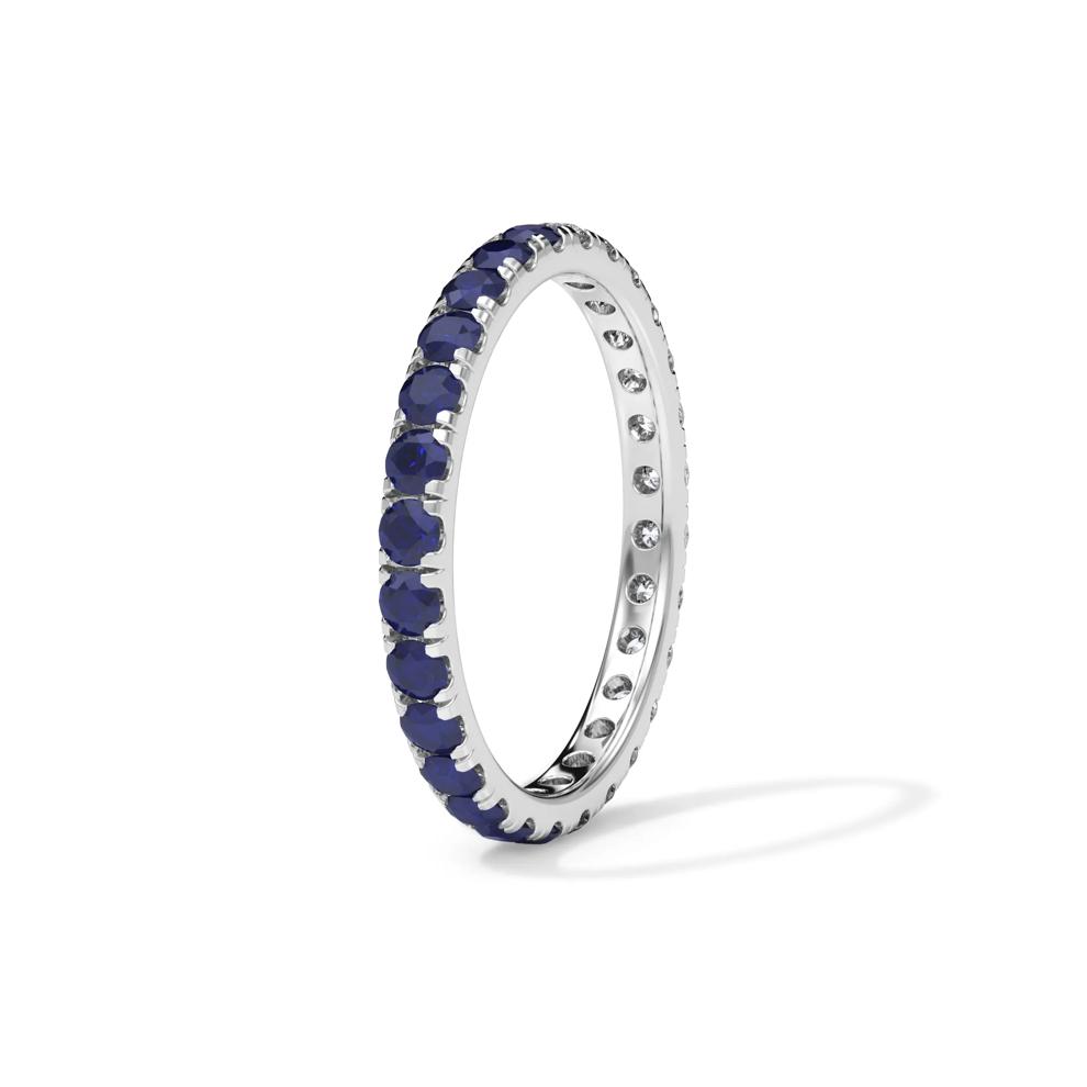 Lab Grown Diamond and Lab-Created Blue Sapphire Eternity Band in Platinum (1/2 ct. tw.) – Image 3 of 4